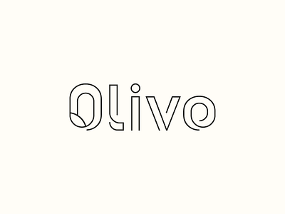 Olivo Logotype Wordmark design leaf logo minimal o olive olivo stroke wordmark