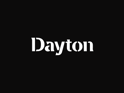 Dayton Wordmark Logotype Logo Final dayton logo logodesign logotype mark stencil typography wordmark