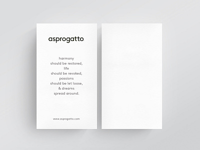 AsproGatto Business Cards businesscards clean identity logo minimal modern print singlesided typography