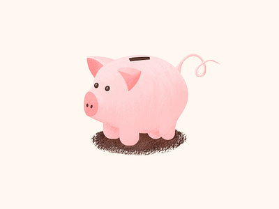 Piggy bank color design illustration illustrator photoshop styleframe texture vector