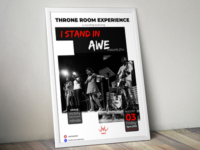 Poster for a worship event throne room experience