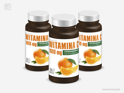Witamina C Label Deity Supplement MVIZUAL branding design label supplements