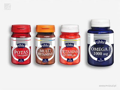 Tibbi logo and labels for supplements. branding label logo supplements