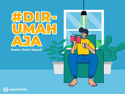 #dirumahaja animation branding design dribbble dribbble best shot flat flat design flat illustration illustration illustration art illustrator minimal style type typography vector