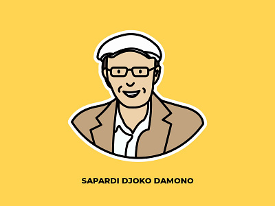 Minimalist avatar Sapardi Djoko Damono branding design dribbble dribbble best shot flat design flat illustration illustration illustration art illustrations illustrator