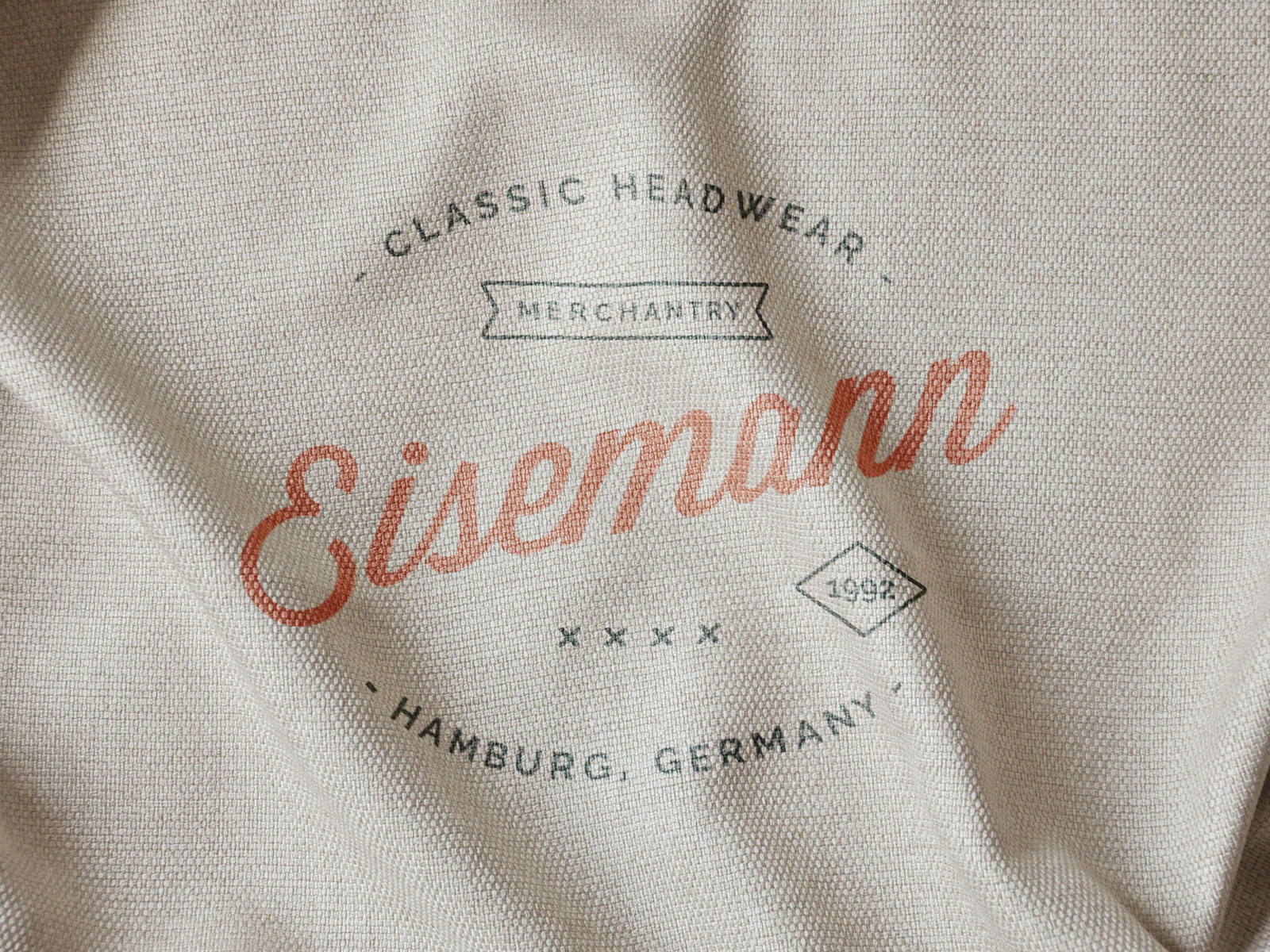 Free Fabric Print Effect Logo Mockup by CreativeVeila on