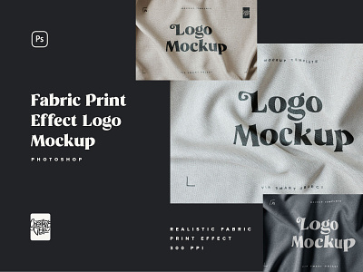 Fabric Print Logo Mockup Set by Creative Veila