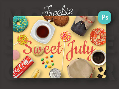 Freebie: Sweet July. Mini Scene Creator creator drink food free freebie generator mockup ratatouille scene veila