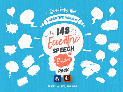 Eccentric Speech Bubbles Vector Pack free freebie graphic pack illustration speech bubbles vector