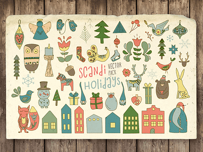 Scandi Holidays Vector Pack