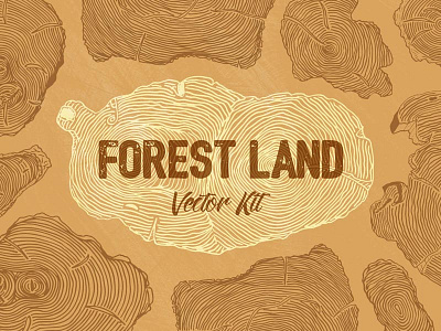 🌳 Forest Land Vector Kit 🌳 forest free freebie pattern poster sketch stump tree vector wood