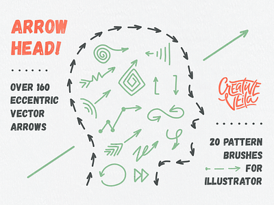 🏹 Arrow Head: Pattern Brushes & Vector Arrows arrow doodle illustrator pattern brush presentation vector