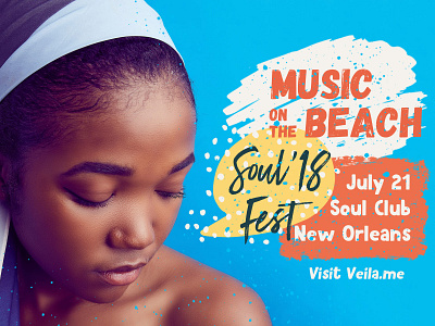 🎶 Music On The Beach billboard creative veila festival music poster poster procreate procreate brushes procreate stamps procreateapp stamps