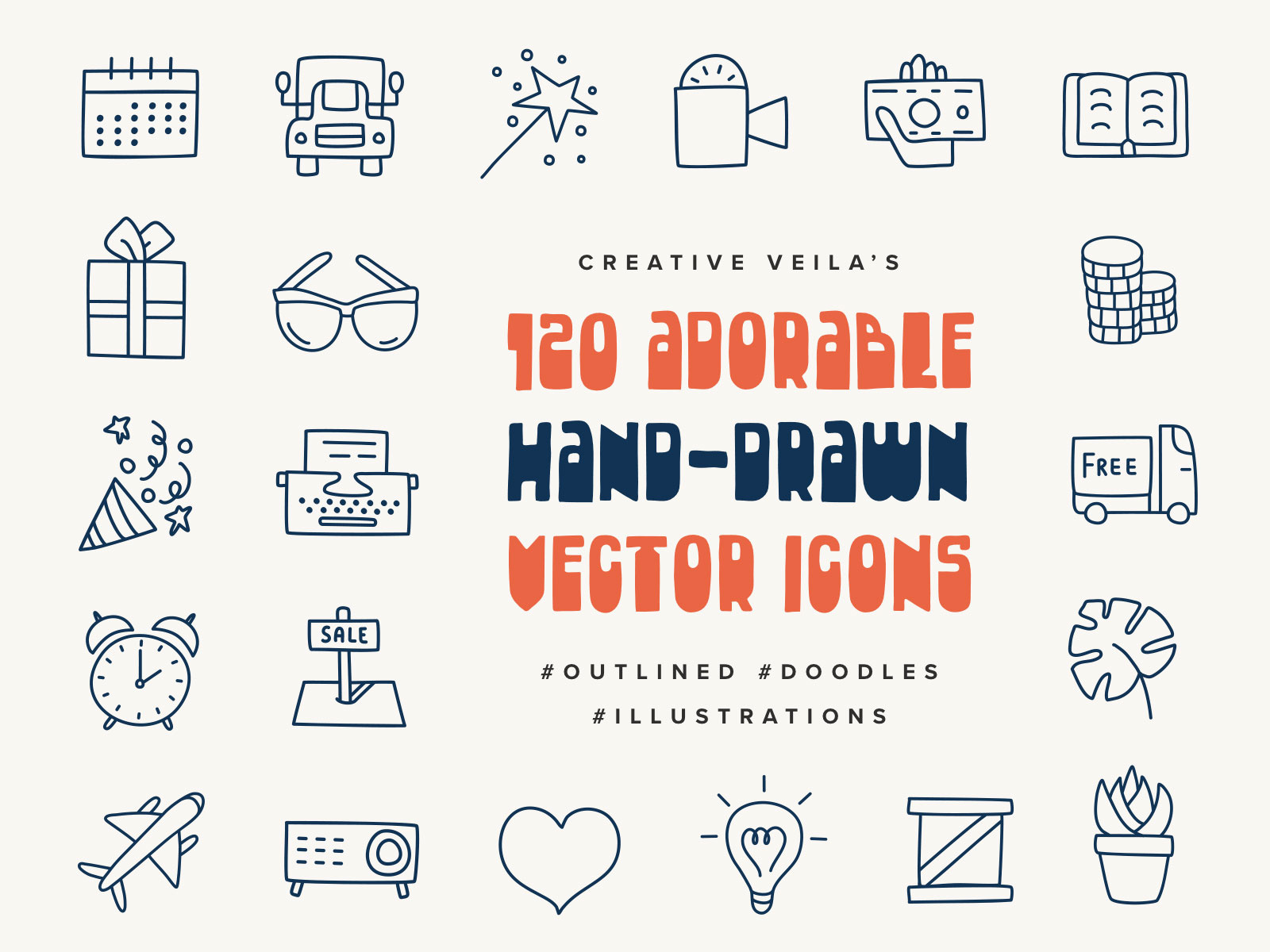 Adorable Hand Drawn Vectors Icons by CreativeVeila on Dribbble