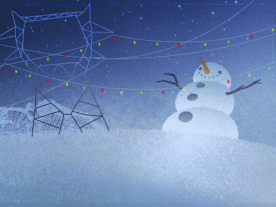 Happy Christmas ! christmas cute illustration landscape snow snowman vector