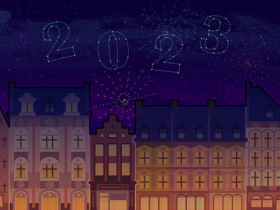 Happy 2023 ! 2023 christmas city fireworks illustration newyear vector