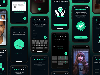 Authentick Sign-up app dark app design ios iphonex mockups security ui ui design ux