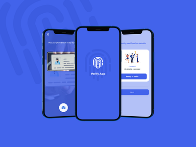 Verify App - KYC UI authentication blue bluedesign kyc ui uiux verification