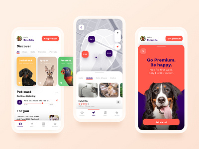 App for Pet Lovers cat design designflows dog pets ui uidesign ux