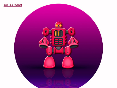 Battle robot cartoon combat design illustration technology