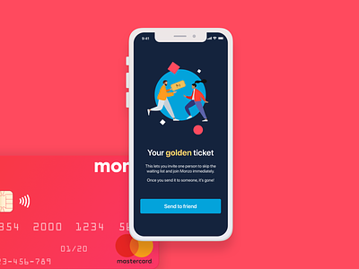 Monzo Golden Ticket Redesign app app design bank app design fintech illustration iphone x mobile app mobile design monzo ui ux