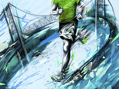 Commissioned Marathon Illustration (1/3) design digital illustration manning marathon running sports traditional unique vibrant