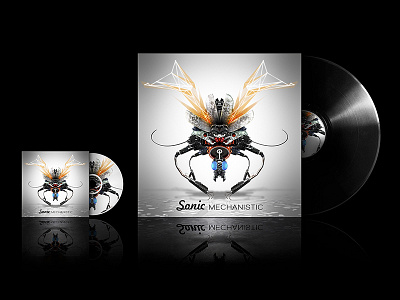 Vinyl Cover Design 3d artwork collage cover design digital illustration insect mechanical robot vinyl