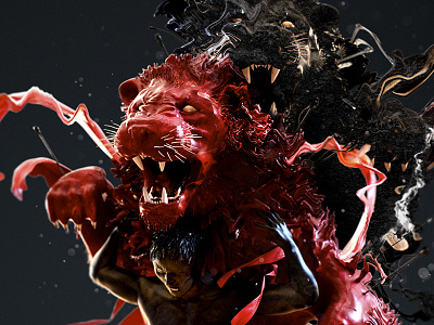 T.S.O.M Project Teaser 1 3d abstract blender condition design expressive human illustration lion model teaser vibrant