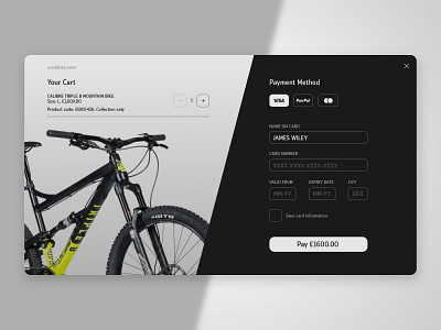 Daily UI Challenge 002 bike branding dailyui dailyui 002 dailyuichallenge design ecommerce graphic mobile payment sports uidesign uidesignchallenge uiux vector web