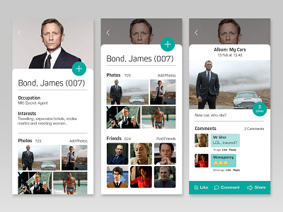 006 SOCIAL PAGE app branding dailyui dailyui006 dailyuichallenge design digital icon james bond logo media profile social typography ui user ux vector web website design