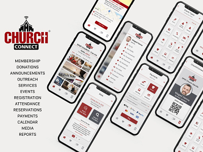 ChurchConnect Mobile App adobe adobe illustrator adobe photoshop adobe xd adobexd animation app app design app layout application flat icon layout design logo minimal ui ux web xd design xd ui kit