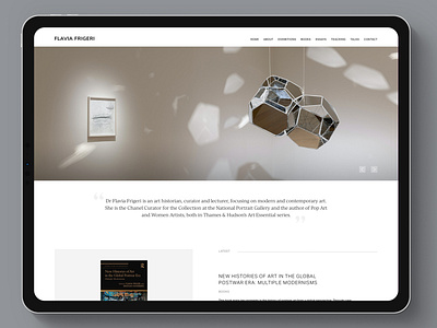 Flavia Frigeri Website art curator design digital exhibition minimal ui ux website