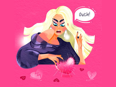 Ouch! beauty card character design illustration love ouch valentinesday