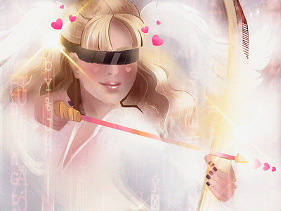 Digital Cupid algorithms archer cupid digital hearts illustration love