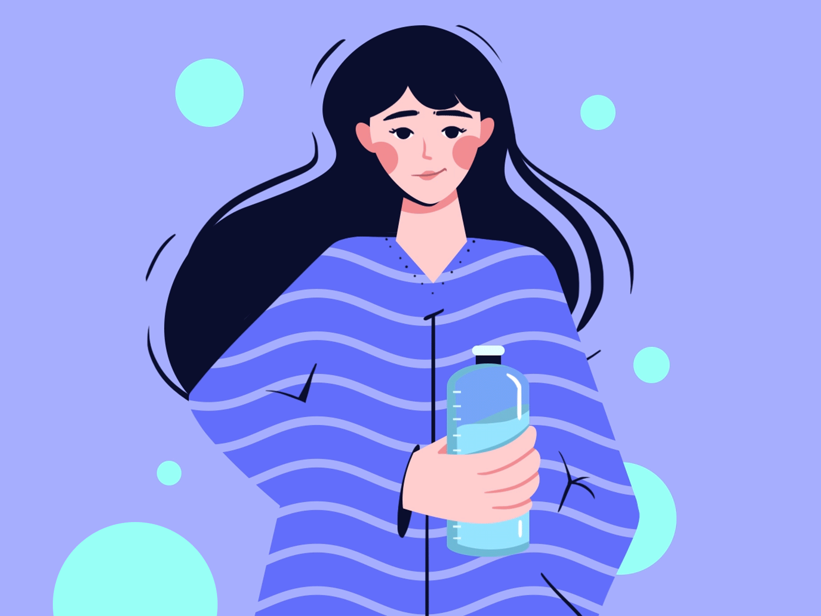 Water balance balance character design illustration water bottle waves