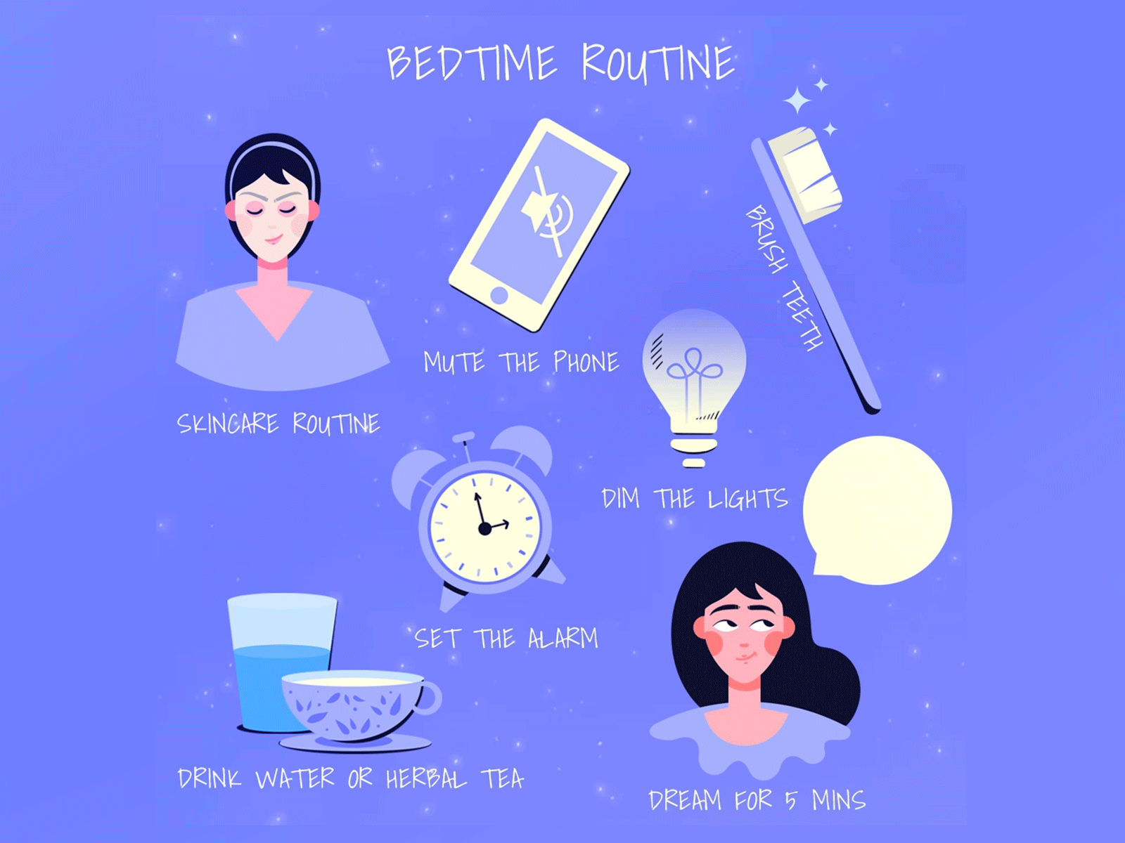Bedtime routine animation bedtime calm illustration mentalhealth routine