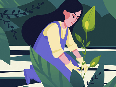 Gardening flowers gardening illustration