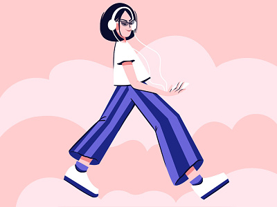 walking character design illustration sound walking