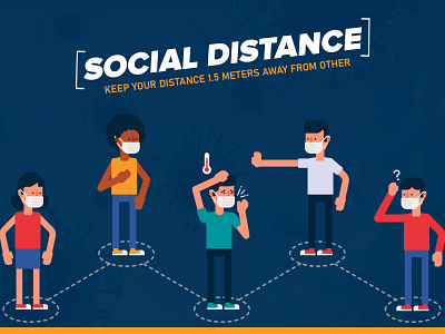 Social Distance illustration photoshop typography