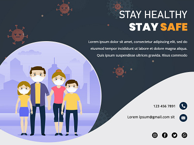 Stay healdhy stay safe illustration photoshop typography vector