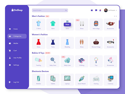 OnShop-Categories Page Design