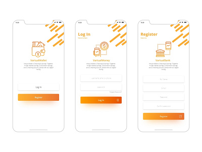 VirtualBank-Login & Register bank clean design landingpage mobile app ui uidesign uiuxdesign ux virtual web