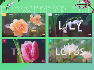 Flower-Explore-Landing Page clean clean app landing design illustration landingpage mobile app typography ui uidesign ux web websight