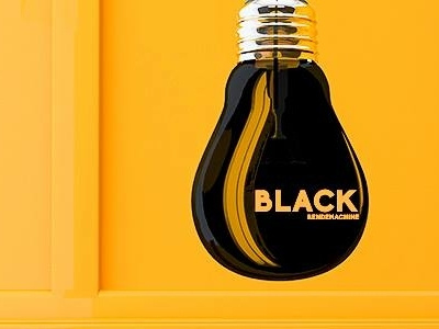 Black abstract black bulb chennai india rendermachine yellow