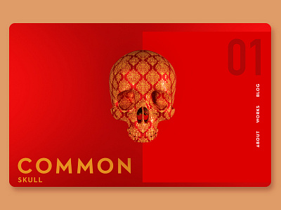 Common Skull cinema4d composition excersice feedback grid landing webpage