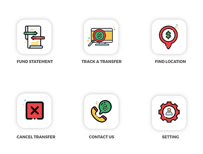 MONEY TRANSFER ICONS branding design icon icon design icon set illustration illustrator logo logo branding logos graphics logos outline icon outline icons vector