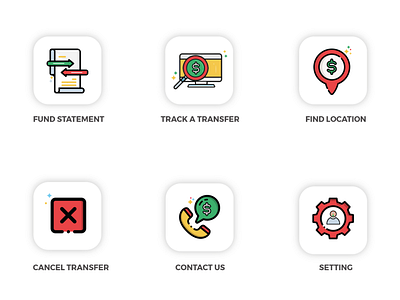 MONEY TRANSFER ICONS