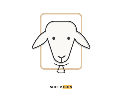 Sheep Icon branding design icon illustration illustrator logo branding logos graphics outline icon outline icons outline illustration ux