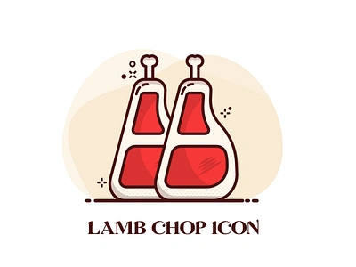 Lamb chop icon animation app app branding design flat icon illustration illustrator logo logos outline icon ui ux vector web