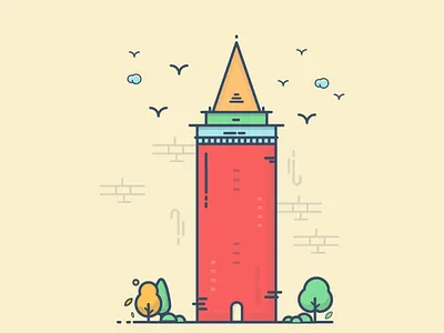 Galata Tower app branding design flat flat illustration graphics icon illustration illustrations illustrator istanbul logo logos turkey ui uidesign vector vector illustration vectorart web